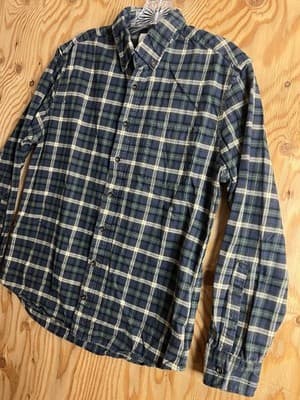 TAYLOR STITCH Mens 40 Button Front Flannel Shirt M Blue Green Plaid Cotton - Thumbnail 6