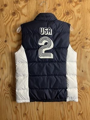 Polo Sport Ralph Lauren Vest Womens L Blue White Down Puffer PRLFC 1967 USA #2 - Thumbnail 7