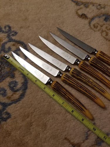 6 E. Parker & Sons Steak Knives #3709, Stainles Sheffield England Knife Set - Thumbnail 10