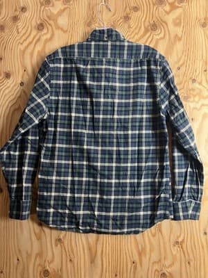 TAYLOR STITCH Mens 40 Button Front Flannel Shirt M Blue Green Plaid Cotton - Thumbnail 10