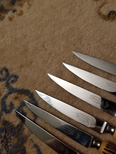 6 E. Parker & Sons Steak Knives #3709, Stainles Sheffield England Knife Set - Thumbnail 6