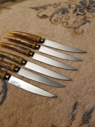 6 E. Parker & Sons Steak Knives #3709, Stainles Sheffield England Knife Set - Thumbnail 8