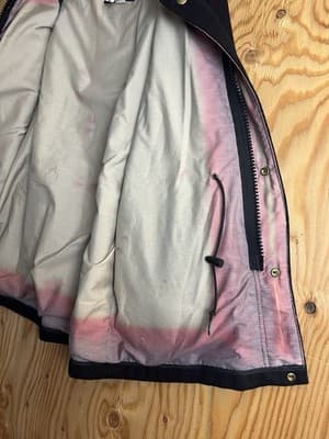 Vintage Woolrich Womens M Wool Duffle Coat Jacket Black Hooded Woman Lined - Thumbnail 12