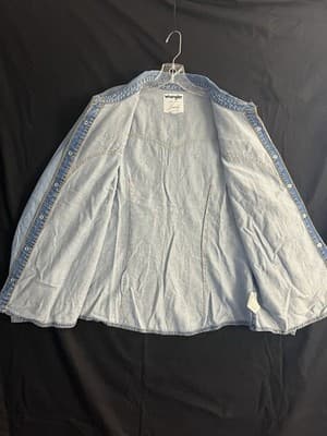Wrangler Lainey Wilson Moxie Denim Shirt Denim Womens XL Pearl Button Up Western - Thumbnail 4