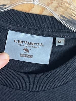 Carhartt WIP x Stray Rats Work In Progress Black Long Sleeve T-Shirt Mens M - Thumbnail 3