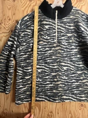 VTG Talon Zebra Fleece Animal Pattern USA 1/4 Jacket 3XL Patagonia? Columbia? - Thumbnail 8
