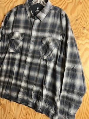 KUHL Flannel Shirt Mens 2XL Blue Plaid Dillingr Button Down Dillinger XXL 25F - Thumbnail 2