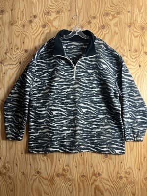 VTG Talon Zebra Fleece Animal Pattern USA 1/4 Jacket 3XL Patagonia? Columbia? - Image 1