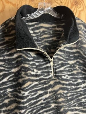 VTG Talon Zebra Fleece Animal Pattern USA 1/4 Jacket 3XL Patagonia? Columbia? - Thumbnail 3