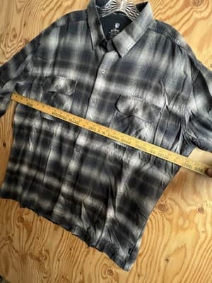 KUHL Flannel Shirt Mens 2XL Blue Plaid Dillingr Button Down Dillinger XXL 25F - Thumbnail 5