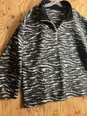 VTG Talon Zebra Fleece Animal Pattern USA 1/4 Jacket 3XL Patagonia? Columbia? - Thumbnail 5