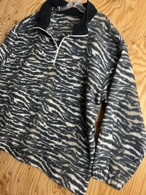 VTG Talon Zebra Fleece Animal Pattern USA 1/4 Jacket 3XL Patagonia? Columbia? - Thumbnail 6