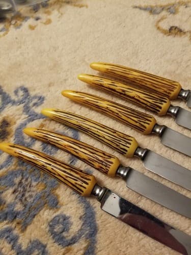 6 E. Parker & Sons Steak Knives #3709, Stainles Sheffield England Knife Set - Thumbnail 9