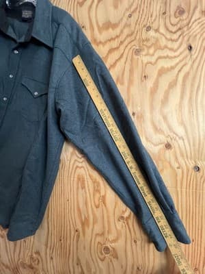 VTG Pendleton Canyon Western Wear Shirt Mens XL Wool Pearl Snap Green Blue Teal - Thumbnail 6