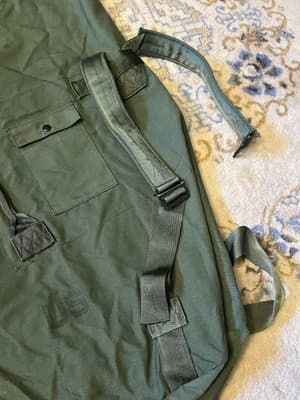 Military Nylon Duffle Bag US Army OD Green Large Two Strap Backpack 36" Long Bag - Thumbnail 4