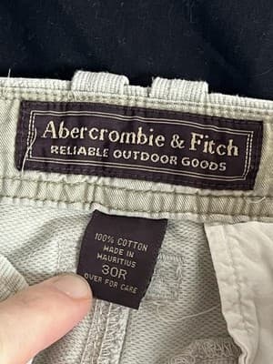 Vtg Y2K Abercrombie & Fitch Corduroy Cargo Paratrooper Pants Mens 30R Grunge - Thumbnail 7