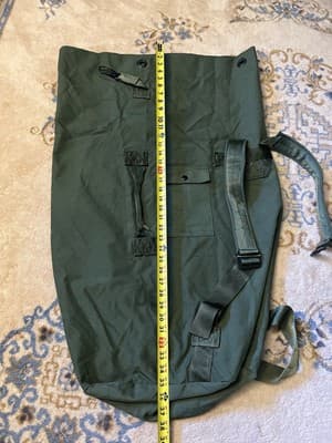 Military Nylon Duffle Bag US Army OD Green Large Two Strap Backpack 36" Long Bag - Thumbnail 12