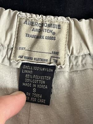 VTG Y2K Abercrombie & Fitch Mens S Tan Beige Cargo Parachute Paratrooper Pants - Thumbnail 11