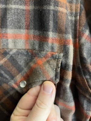 VTG 70s Pendleton Mens L Shirt Wool High Grade Western Wear Pearl Snap Brown Red - Thumbnail 6