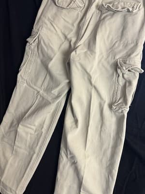 Vtg Y2K Abercrombie & Fitch Corduroy Cargo Paratrooper Pants Mens 30R Grunge - Thumbnail 14