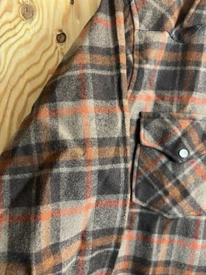 VTG 70s Pendleton Mens L Shirt Wool High Grade Western Wear Pearl Snap Brown Red - Thumbnail 7