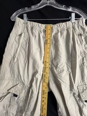 VTG Y2K Abercrombie & Fitch Mens S Tan Beige Cargo Parachute Paratrooper Pants - Thumbnail 9
