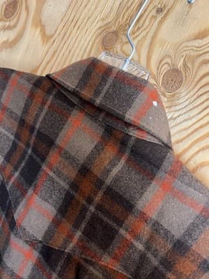 VTG 70s Pendleton Mens L Shirt Wool High Grade Western Wear Pearl Snap Brown Red - Thumbnail 12