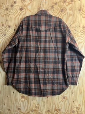 VTG 70s Pendleton Mens L Shirt Wool High Grade Western Wear Pearl Snap Brown Red - Thumbnail 13