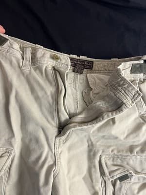 Vtg Y2K Abercrombie & Fitch Corduroy Cargo Paratrooper Pants Mens 30R Grunge - Thumbnail 6