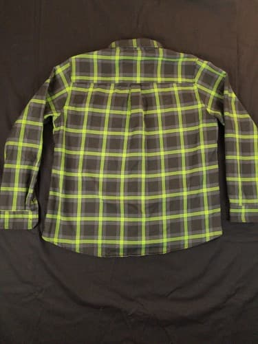 DIXXON “The SHIFTER” FLANNEL Womens 2X Snap Button Shirt Rat Fink Green Flannel - Thumbnail 6