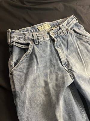 VTG Y2K Abercrombie & Fitch Men’s 32R Carpenter Jeans Wide Leg Baggy 30x30 - Thumbnail 2