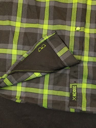 DIXXON “The SHIFTER” FLANNEL Womens 2X Snap Button Shirt Rat Fink Green Flannel - Thumbnail 3