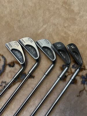 Vtg Ping Karsten I Iron Set 3 4 5 8 W Black Dot Heel-Toe Balance Steel Shaft RH - Image 1