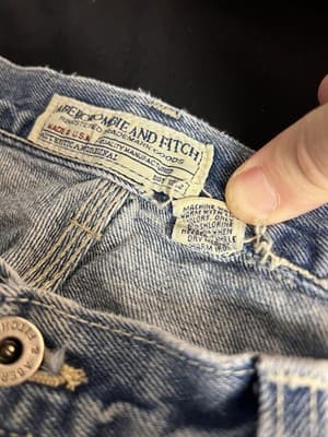 VTG Y2K Abercrombie & Fitch Men’s 32R Carpenter Jeans Wide Leg Baggy 30x30 - Thumbnail 7