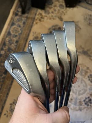 Vtg Ping Karsten I Iron Set 3 4 5 8 W Black Dot Heel-Toe Balance Steel Shaft RH - Thumbnail 2