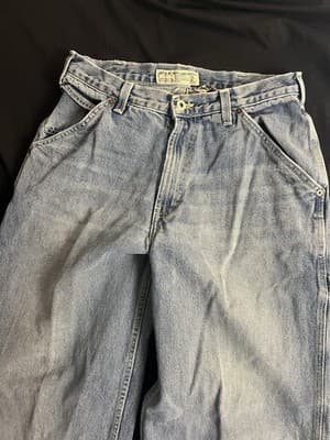 VTG Y2K Abercrombie & Fitch Men’s 32R Carpenter Jeans Wide Leg Baggy 30x30 - Thumbnail 4