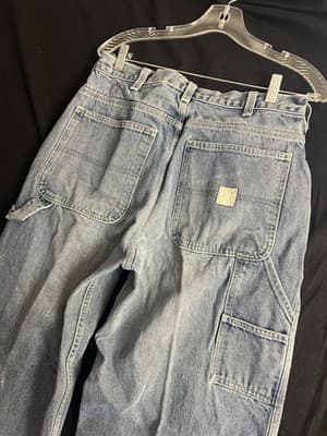 VTG Y2K Abercrombie & Fitch Men’s 32R Carpenter Jeans Wide Leg Baggy 30x30 - Thumbnail 12