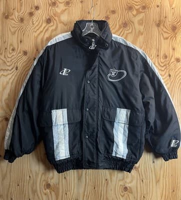 VTG 90s Oakland Raiders Starter Puffer Jacket Hood Mens M Logo Athletic Pro Line - Thumbnail 6