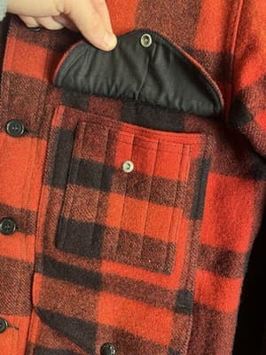 VTG Filson Red Plaid Style 110 Virgin Wool Mackinaw Cruiser Jacket 36 Mens XS /S - Thumbnail 9