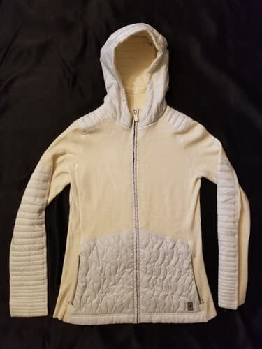 Smartwool Womens S Cream Intraknit Merino Puffer Hybrid Full Zip Hoody Jacket - Image 1