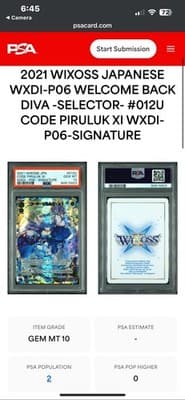 RARE 2021 WIXOSS WXDi-P06-012U Code Piruluk xi UR Diva Foil + Signature PSA 10 - Thumbnail 9