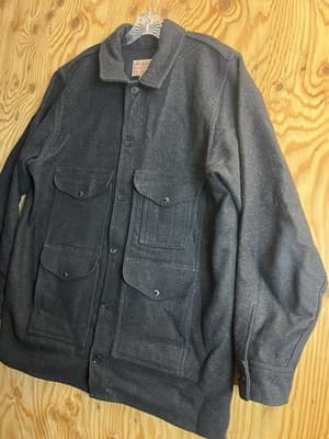 VTG CC FILSON Jacket Mens 46 XL Mackinaw Cruiser Virgin Wool Field Coat USA - Thumbnail 3
