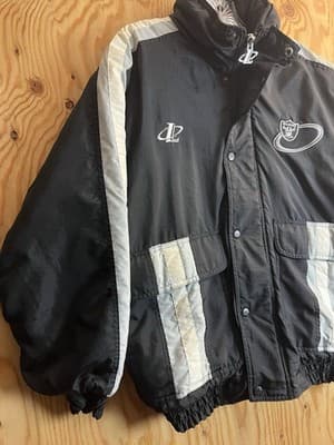VTG 90s Oakland Raiders Starter Puffer Jacket Hood Mens M Logo Athletic Pro Line - Thumbnail 16