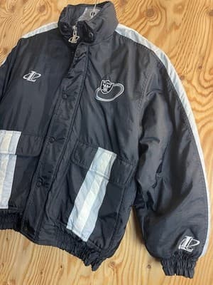 VTG 90s Oakland Raiders Starter Puffer Jacket Hood Mens M Logo Athletic Pro Line - Thumbnail 17