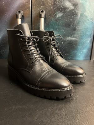 Thursday Boot Company Captain Black Leather Lace Up Ankle Boots Women’s Size 10 - Thumbnail 3