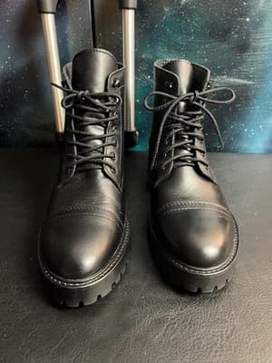 Thursday Boot Company Captain Black Leather Lace Up Ankle Boots Women’s Size 10 - Thumbnail 2