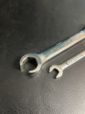 SK S-K Tool 3/4" & 7/8" Open End Flare Nut Wrench F2428 USA + 3/8 Combination - Thumbnail 2