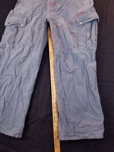 Vintage Ecko Unltd Grey Blue Baggy Skater Wide Y2K 90s Cargo Pants Mens 34x30 - Thumbnail 12
