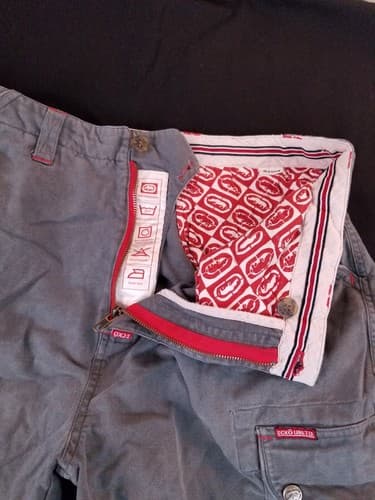 Vintage Ecko Unltd Grey Blue Baggy Skater Wide Y2K 90s Cargo Pants Mens 34x30 - Thumbnail 5