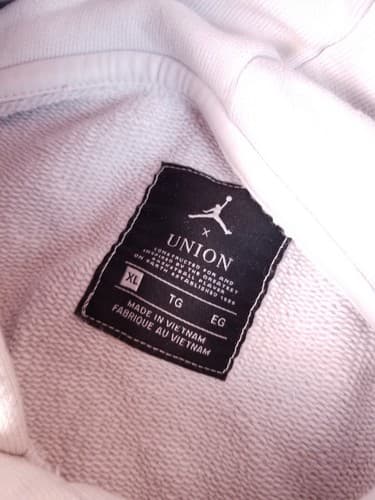 Jordan X Union M J Photon Dust Fleece Hoodie Mens XL Sweatshirt Distressed FLC - Thumbnail 9